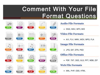 Comment With Your File
    Format Questions
 
