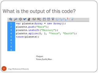 What is the output of this code?
Eng: Mohammed Hussein27
Output:
Venus,Earth,Mars
 