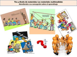 Tics y diseño de materiales: Los materiales multimediales
      Atendiendo a su concepción sobre el aprendizaje
 