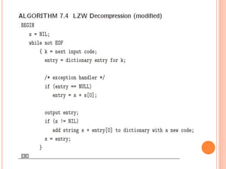 Multimedia lossless compression algorithms | PPTX