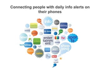 Connecting people with daily info alerts on
their phones

 