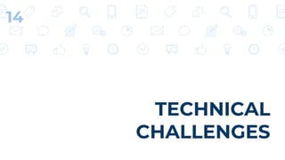 TECHNICAL
CHALLENGES
14
 