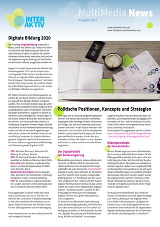 Zugleich möchte sie die Bundesländer dazu ver-
pflichten, „die entsprechenden pädagogischen
Konzepte, die Aus- und Fortbil...