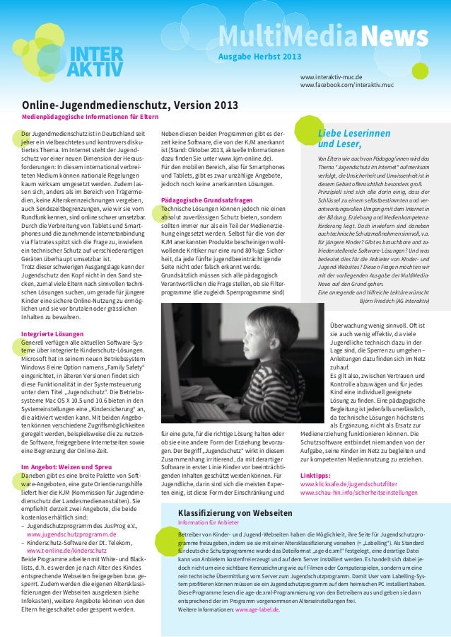 Multimedianews Online Jugendmedienschutz Version 2013 Herbst 2013