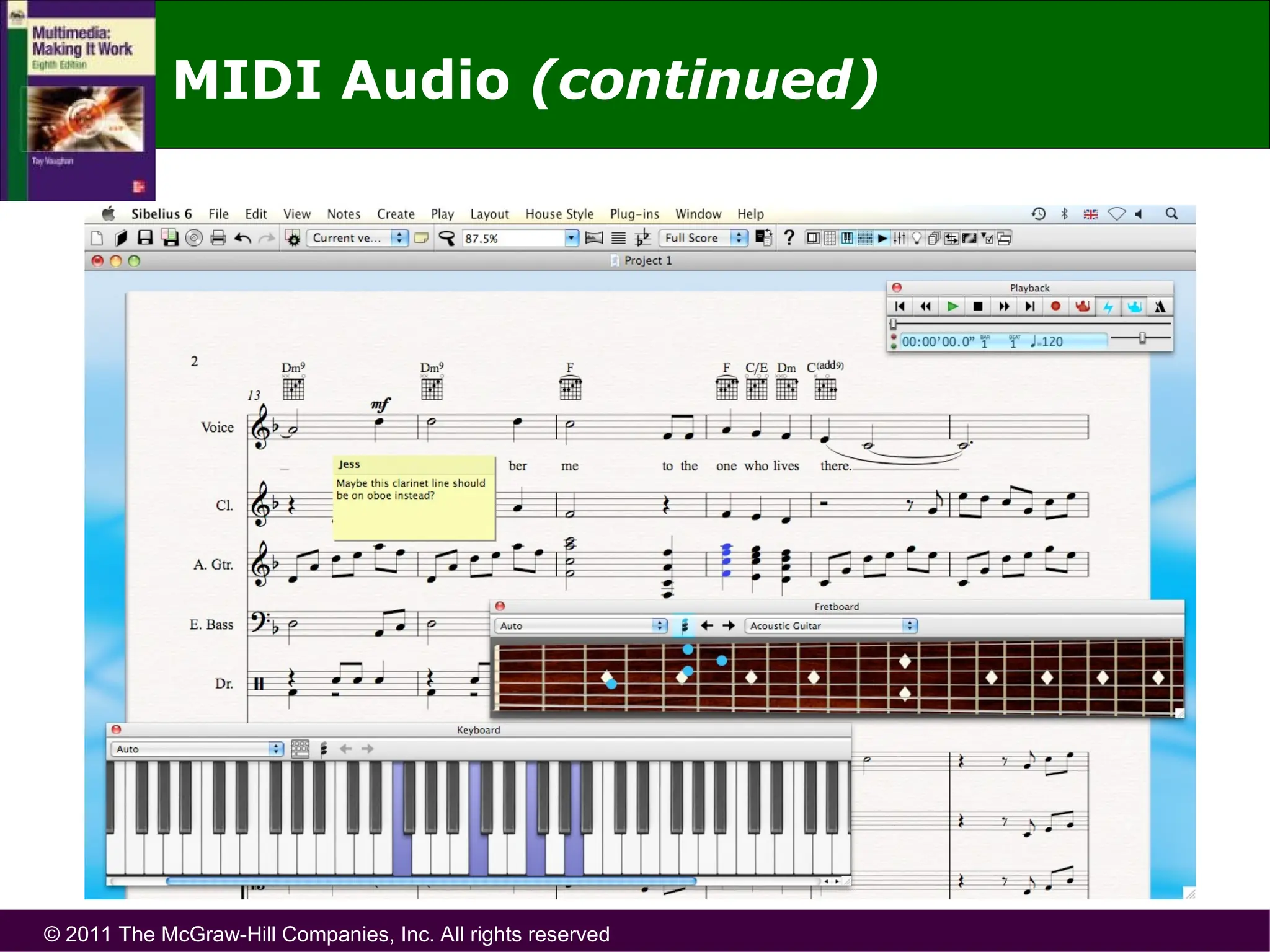 © 2011 The McGraw-Hill Companies, Inc. All rights reserved
MIDI Audio (continued)
 