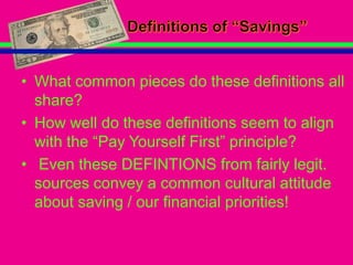 Intro. to Savings | PPTX