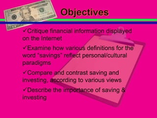 Intro. to Savings | PPTX