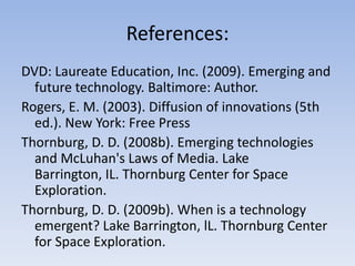 DocumentationInterview QuestionsWhat is your name and current title?Who makes the decisions on what technology is adopted in the school system or within a specific school?Who decided to adopt the opaque projector?How is the transition made from the previous technology?What changes or benefits occurred with this adoption?  What new opportunities emerged? What problems does it alleviate and/or create?  Who does it benefit? How?Can technology improve the quality of education? What can be done to help teachers to use technology effectively in the classroom?*used for both teachers and tech director.