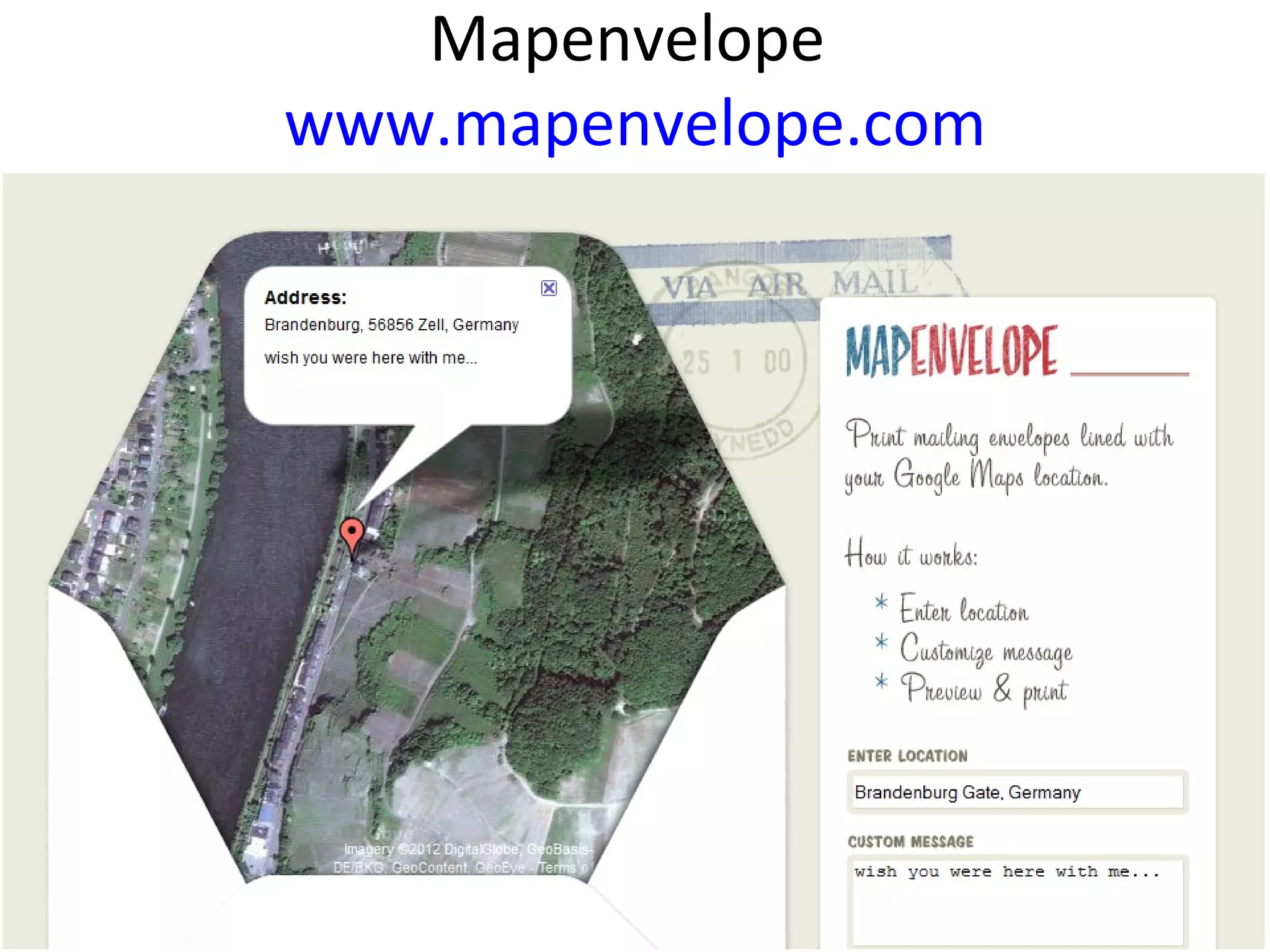 Mapenvelope
www.mapenvelope.com
 