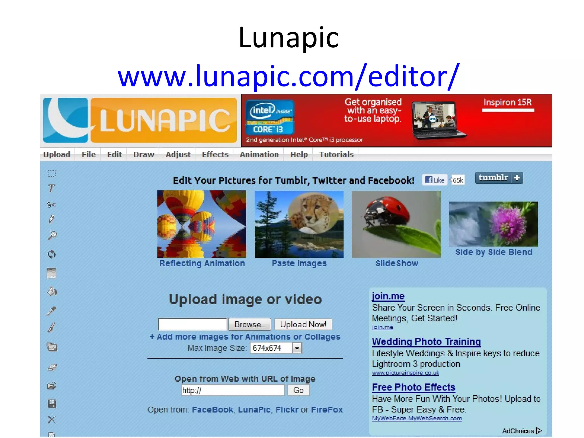Lunapic
www.lunapic.com/editor/
 
