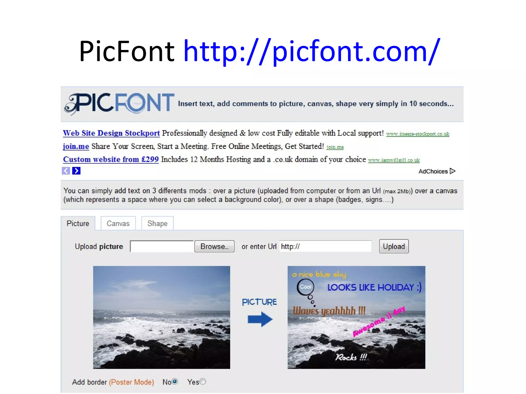 PicFont http://picfont.com/
 