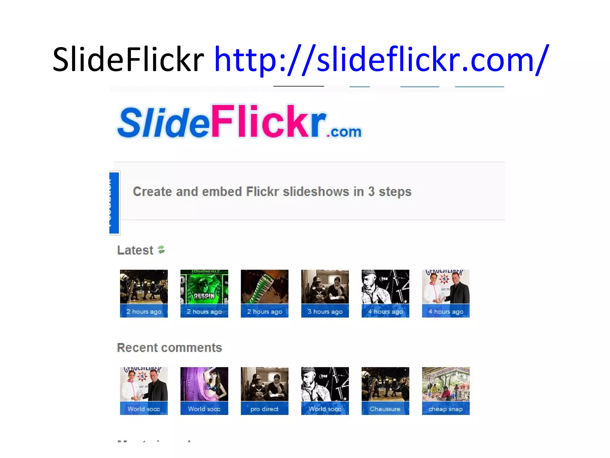 SlideFlickr http://slideflickr.com/
 