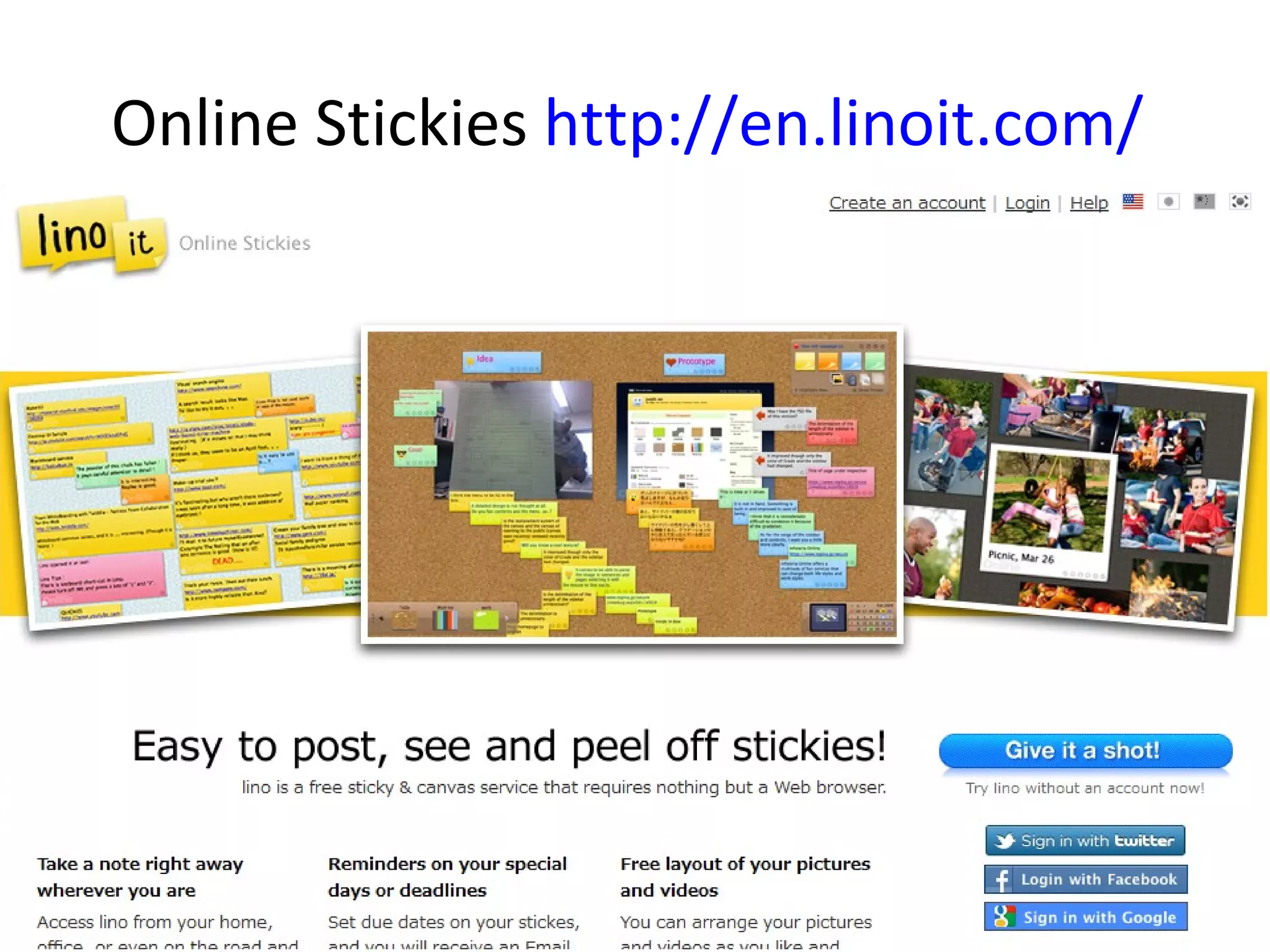 Online Stickies http://en.linoit.com/
 