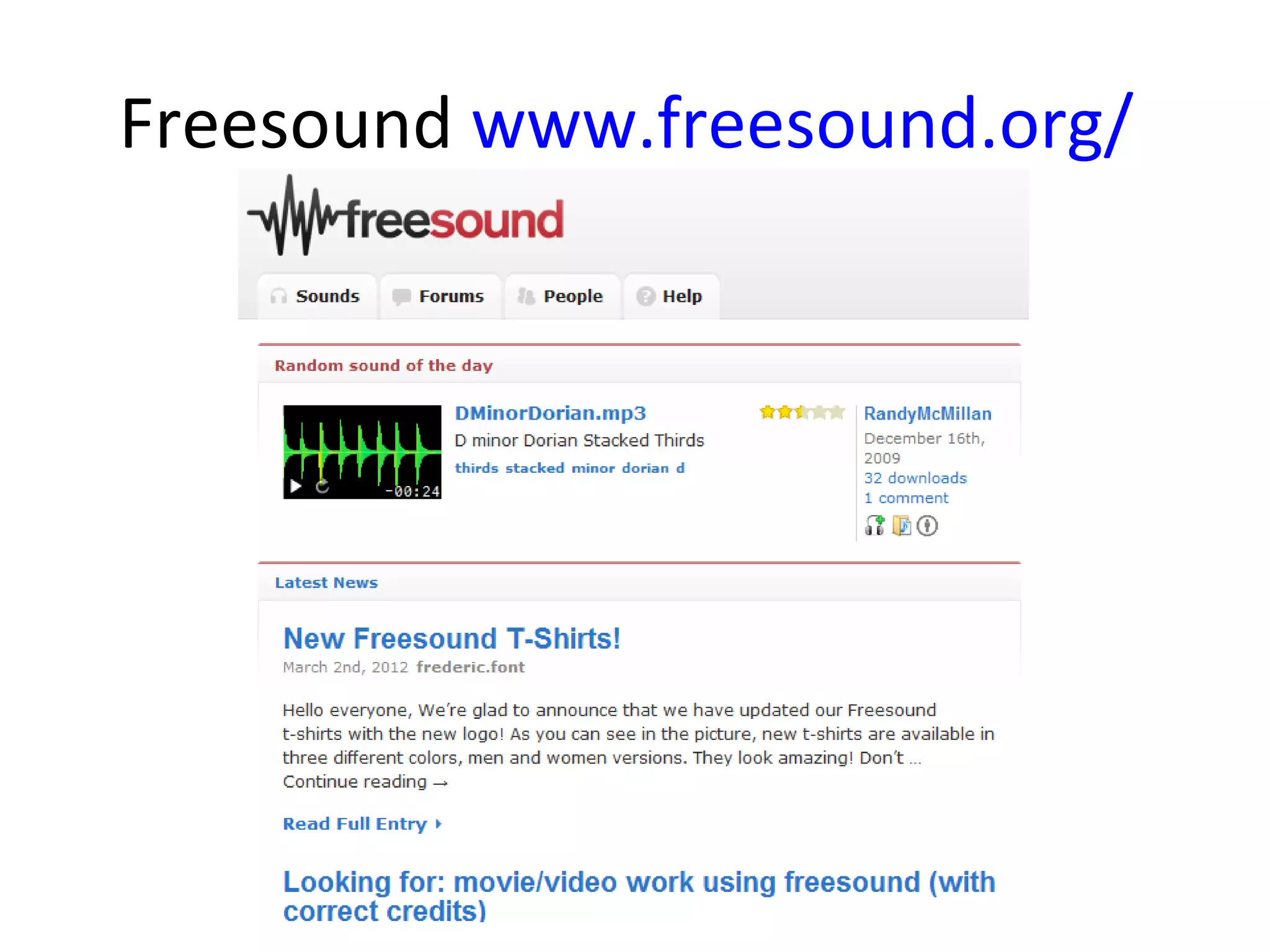Freesound www.freesound.org/
 