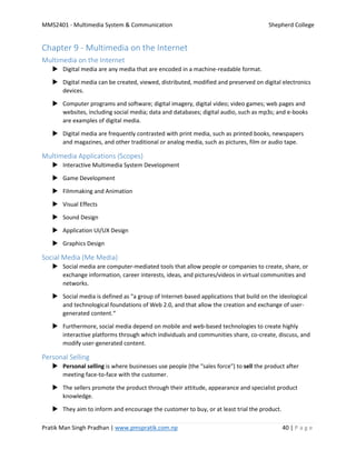 MMS2401 - Multimedia system and Communication Notes | PDF