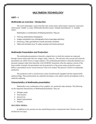 Multimedia technology | PDF