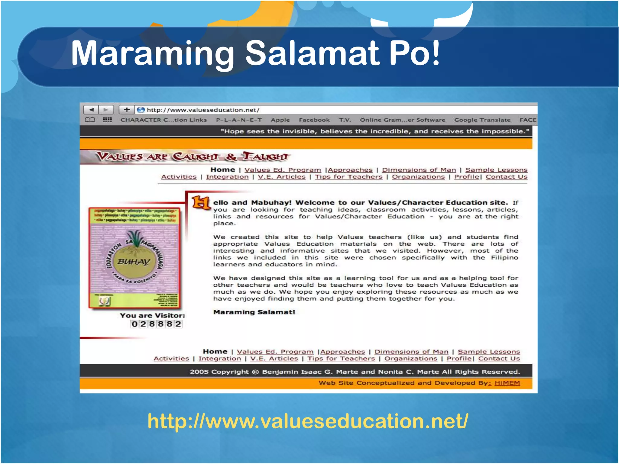Maraming Salamat Po!




    http://www.valueseducation.net/
 