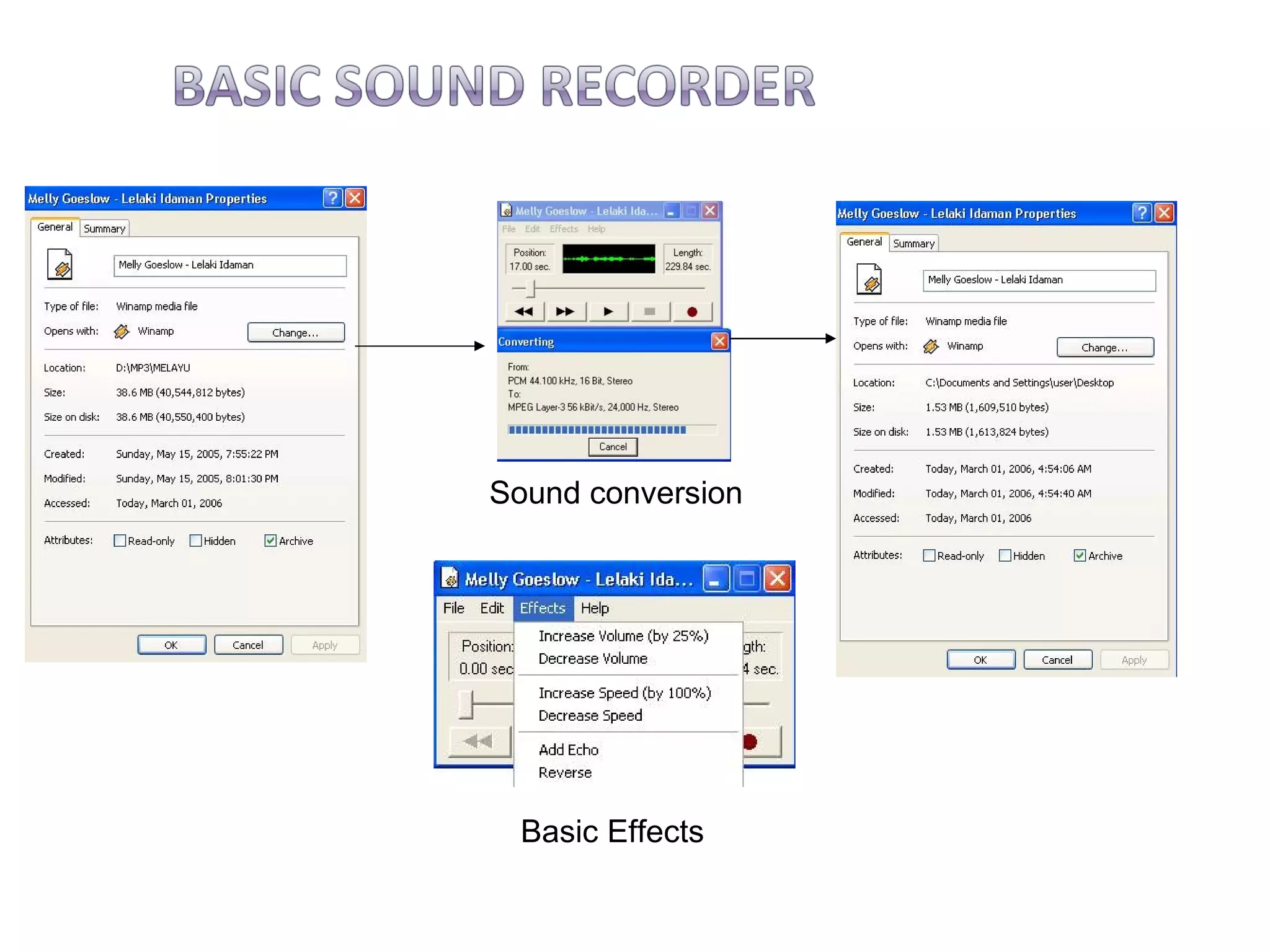 Sound conversion




 Basic Effects
 