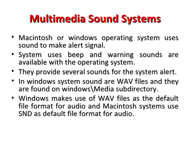 Multimedia tools (sound)