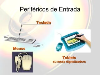 Periféricos de Entrada Teclado Mouse Tablete ou mesa digitalizadora 