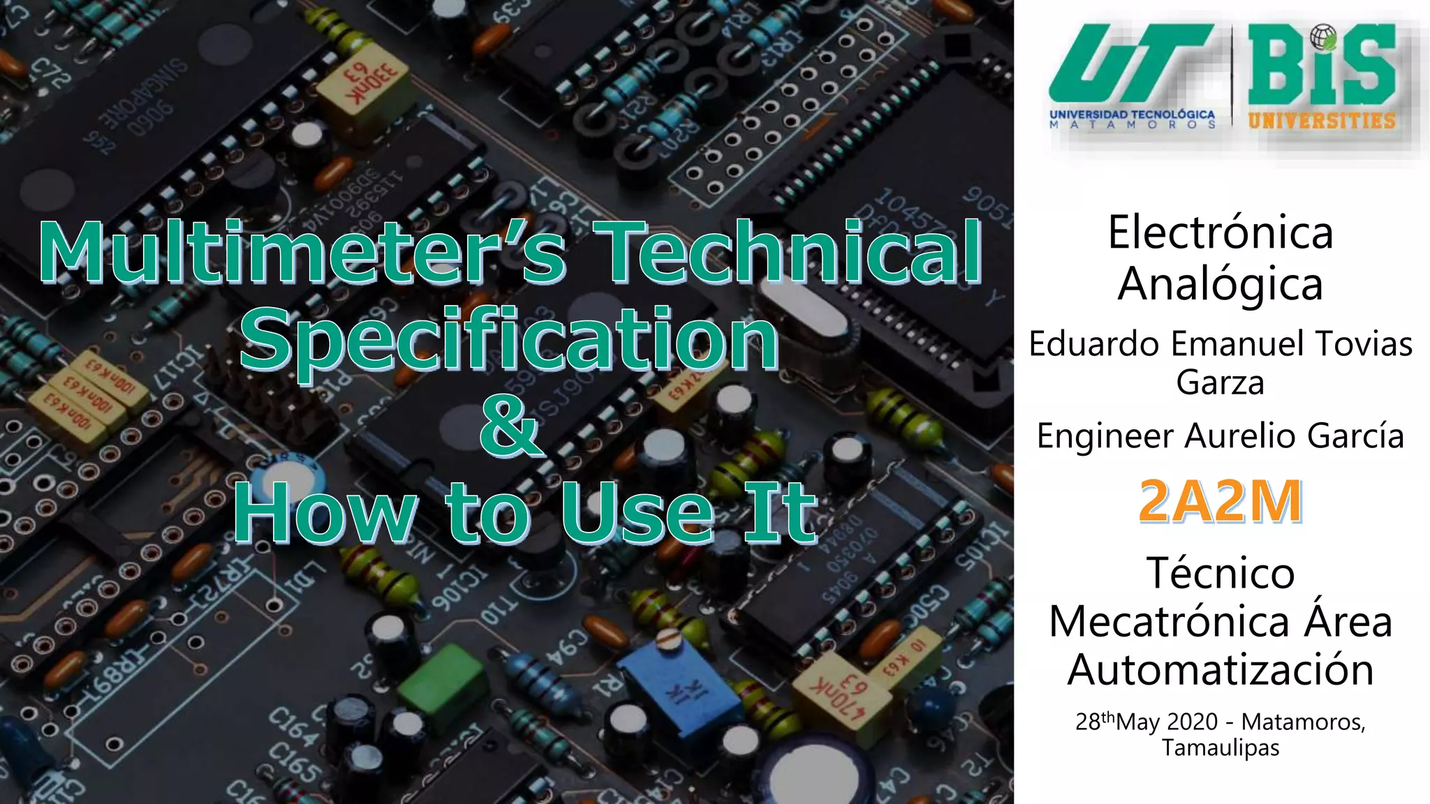 How to use a multimeter PPT
