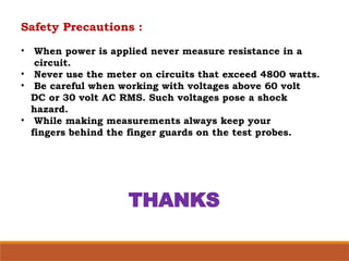 Comprehensive Guide to Multimeters: Types, Functions, and Safety | PPTX