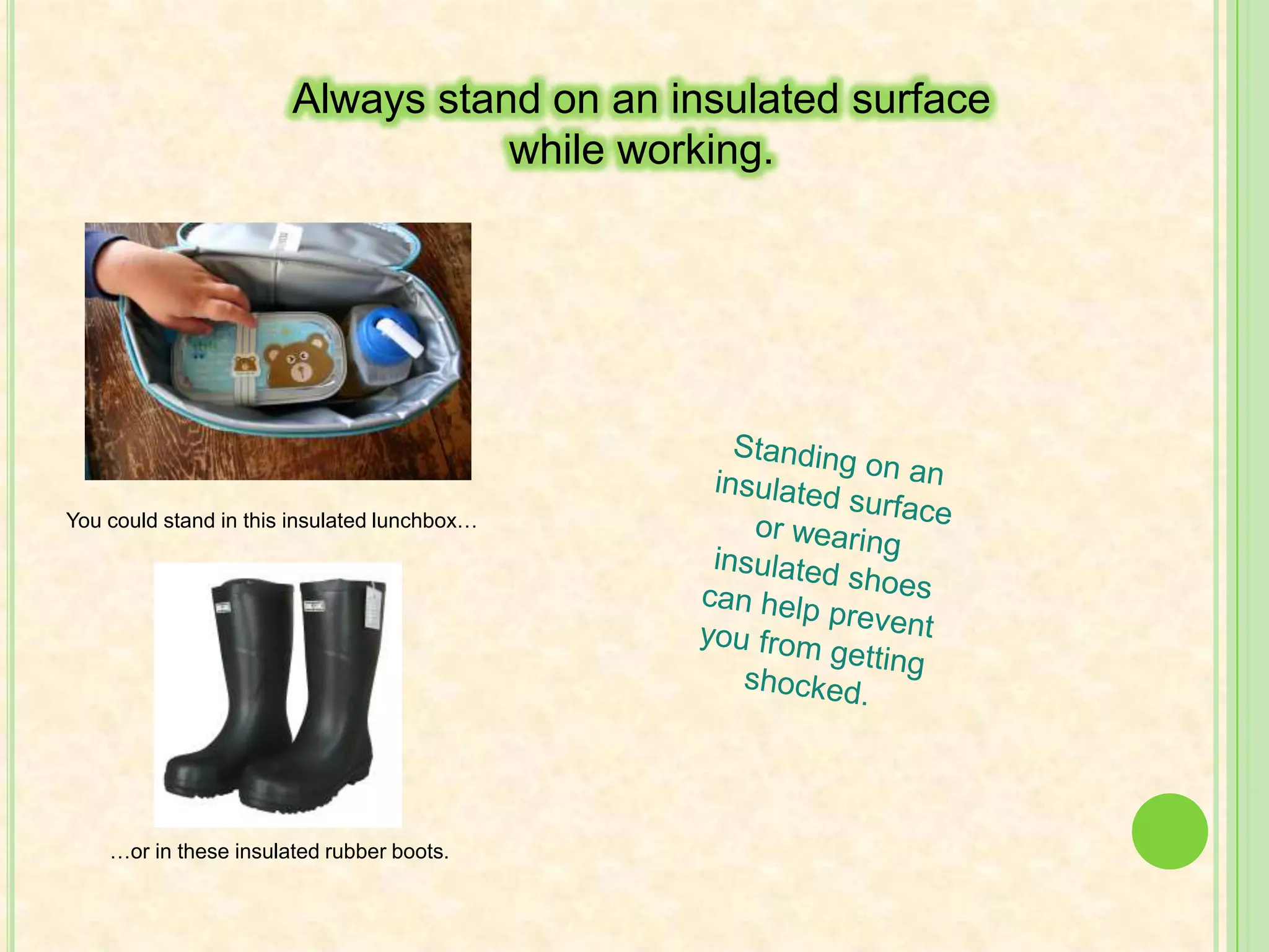 Don’t touch the equipment, meter, or test leads while power is applied when you’re taking measurements in high voltage equipment.If you touch the metal part, you could conduct a current to yourself and possibly get electrocuted! That would be bad The multimeter should be wearing this shirt when you’re taking measurements