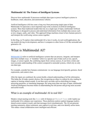 Multimodal Al_ The Future of Intelligent Systems.docx