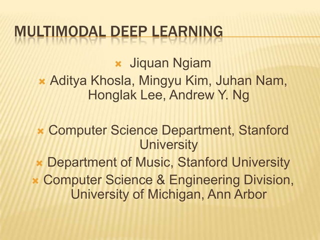 Multimodal deep learning | PPT
