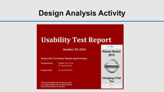 Design Analysis Activity
 