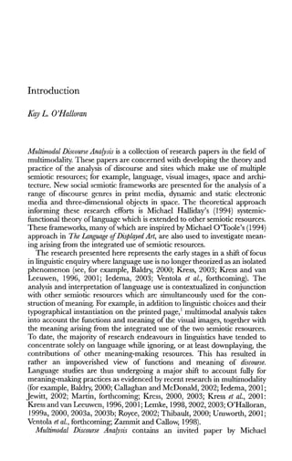 Multimodal Discourse Analysis Systemic Functional Perspectives | PDF
