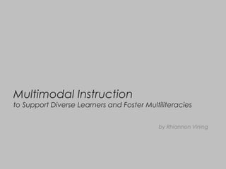 Multimodal Instruction
to Support Diverse Learners and Foster Multiliteracies
by Rhiannon Vining
 