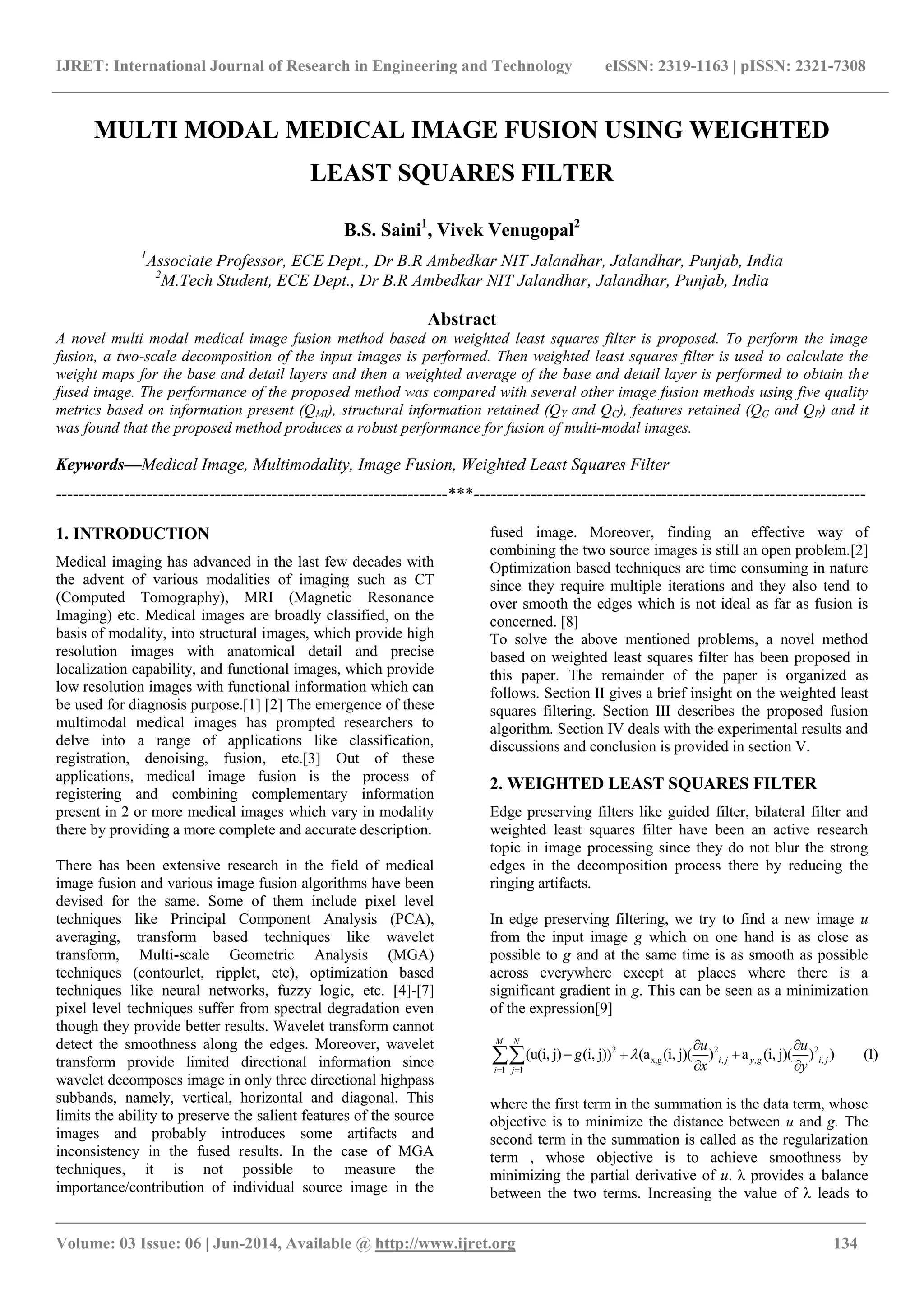 Multi modal medical image fusion using weighted | PDF
