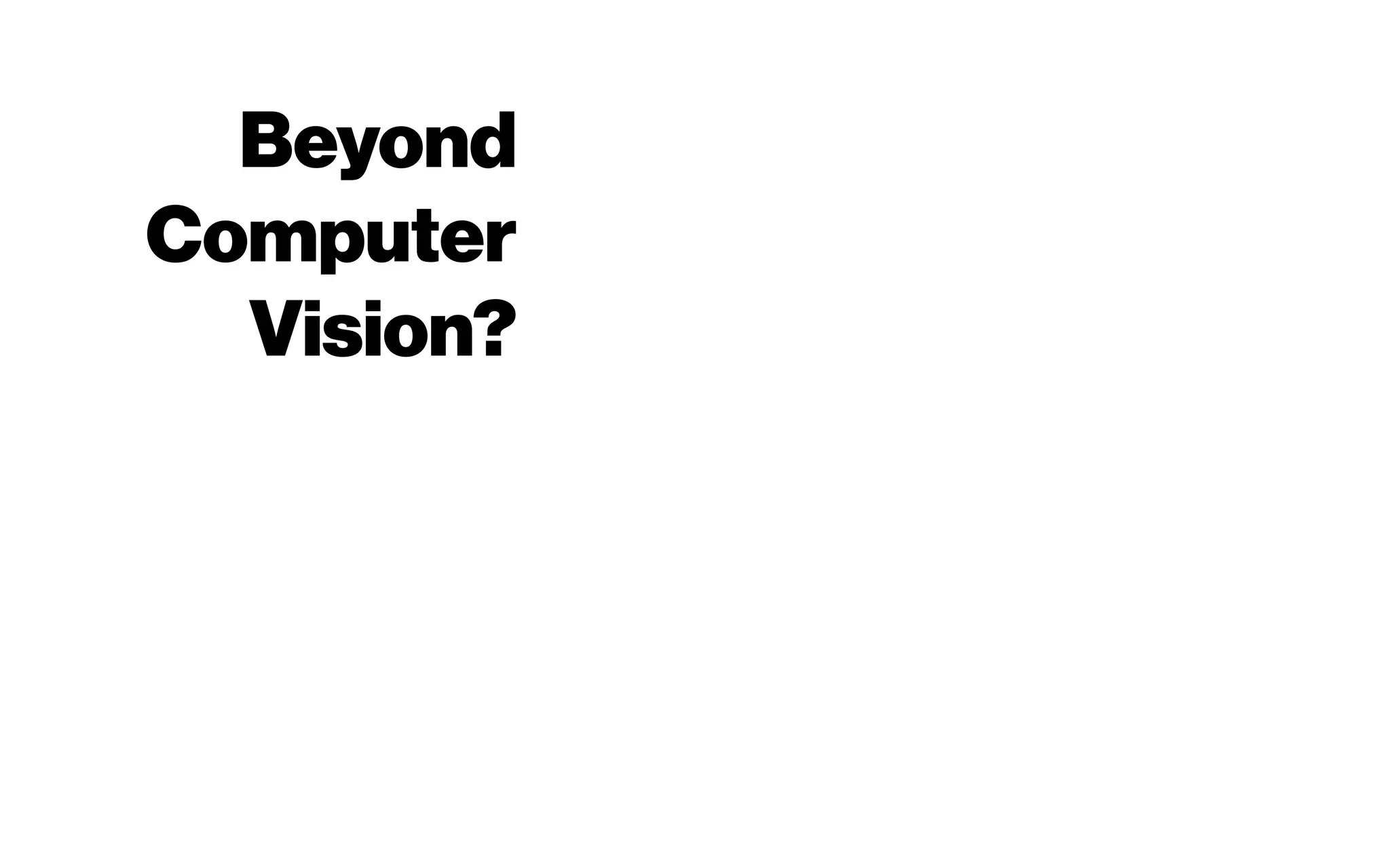 Beyond
Computer
Vision?
 