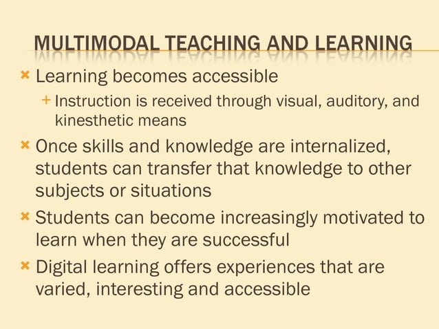 Multimodal Teaching Examples : The language of learning mathematics: A ...