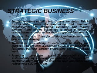 •The contributions of EDI to governments and
corporations are primarily to provide, and insight into
•technology transfer
•corporate competitiveness and
•policy formulation.
 
