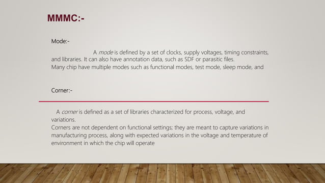 Multi mode multi corner (mmmc) | PPT