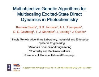 Multiobjective Genetic Algorithms for Multiscaling Excited State Direct Dyanmics in Photochemistry