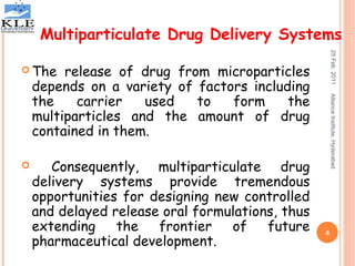 Multiparticulate drug delivery systems | PPT