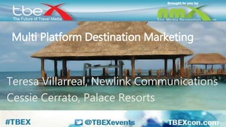 Multi Platform Destination Marketing 
Teresa Villarreal, Newlink Communications 
Cessie Cerrato, Palace Resorts 
 