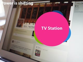 Power is shifting
Actor

TV Station
Producer Content

 