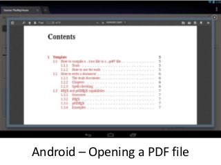 Android – Opening a PDF file
 