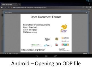 Android – Opening an ODP file
 