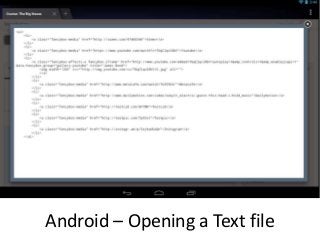 Android – Opening a Text file
 