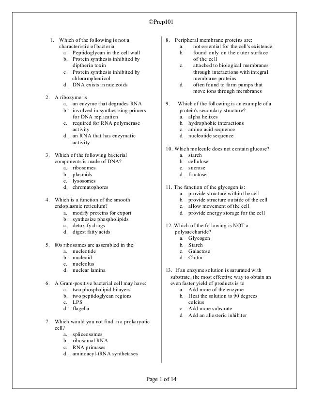 Multiple Choice Exam In Both Biology And Chemistry Multiple Choice Exam In Both Biology And Chemistry