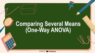 Comparing Several Means
(One-Way ANOVA)
INSPIRED BY
 