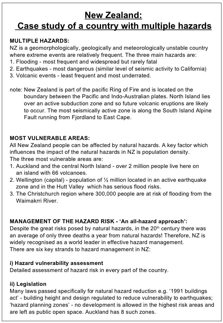 Multiple Hazard Zone