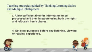 learning and thinking styles and multiple intelligence | PPTX