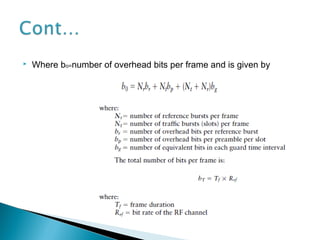  Where bo=number of overhead bits per frame and is given by
 