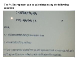 41 
The % Entrapment can be calculated using the following 
equation : 
 